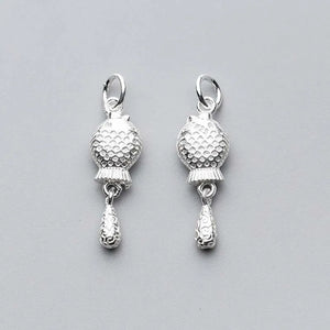 925 Sterling Silver Fish Tassel Charms Women Necklace Dangle Earrings Pendants