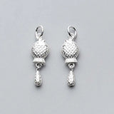 925 Sterling Silver Fish Tassel Charms Women Necklace Dangle Earrings Pendants