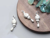 925 Sterling Silver Fish Tassel Charms Women Necklace Dangle Earrings Pendants