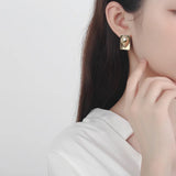 925 Silver Geometric Square Love Earrings