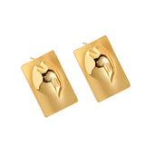 925 Silver Geometric Square Love Earrings