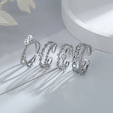 925 Silver Cross Pearl Star Ring Zircon Jewelry Gift