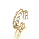 925 Silver Cross Pearl Star Ring Zircon Jewelry Gift