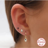 925 Silver Hamsa Hand CZ Stud Earrings Silver Jewelry Gift