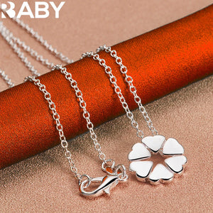 925 Silver Heart Grass Pendant Set, Wedding Party Jewelry