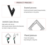 925 Silver Green Crystal Enamel Earrings Wedding Jewelry