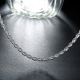 925 Silver 4mm Twist Chain Necklace 16-24 In