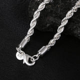 925 Silver 4mm Twist Chain Necklace 16-24 In