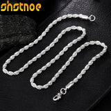925 Silver 4mm Twist Chain Necklace 16-24 In