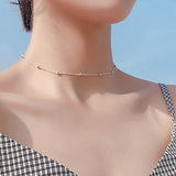 925 Silver Bohemia Bead Chain Necklace for Women