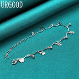 925 Silver Clover Pendant Bracelet Women Party Birthday Gift