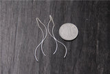 925 Silver Curve Ear Line Long Earrings Wave Tassel Dangle Drop Earrings