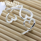 925 Silver Heart Bracelet Women Bangle Wedding Jewelry