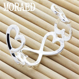 925 Silver Heart Bracelet Women Bangle Wedding Jewelry