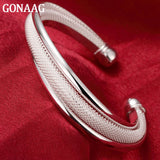 925 Silver Large Reticulated Bracelet Bangle