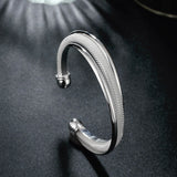 925 Silver Large Reticulated Bracelet Bangle