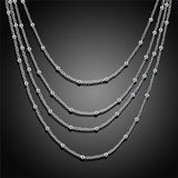 925 Sterling Silver Smooth Beads Necklace Wedding Charm Jewelry