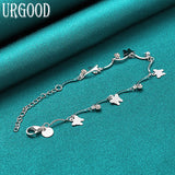 925 Sterling Silver Butterfly Bracelet Women Engagement Wedding Gift