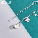925 Sterling Silver Butterfly Bracelet Women Engagement Wedding Gift