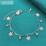 925 Sterling Silver Butterfly Bracelet Women Engagement Wedding Gift
