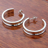 925 Silver Round Earrings Women Engagement Wedding Party Charm Gift