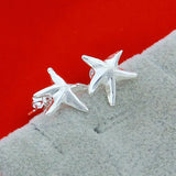 925 Silver Starfish Earrings Women Party Engagement Gift