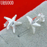 925 Silver Starfish Earrings Women Party Engagement Gift