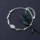 925 Sterling Silver Leaf Moonstone Bracelets for Women
