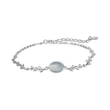 925 Sterling Silver Leaf Moonstone Bracelets for Women