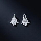 925 Silver Letter Hand Women Necklace Charms S925 Silver Circle Pendants