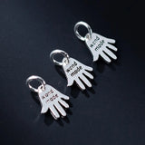 925 Silver Letter Hand Women Necklace Charms S925 Silver Circle Pendants