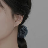 925 Silver Ear Clips Without Piercing Irregular Cuff Earrings