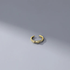925 Silver Ear Clips Without Piercing Irregular Cuff Earrings