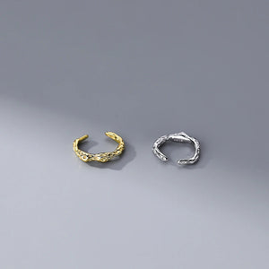 925 Silver Ear Clips Without Piercing Irregular Cuff Earrings