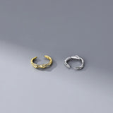 925 Silver Ear Clips Without Piercing Irregular Cuff Earrings
