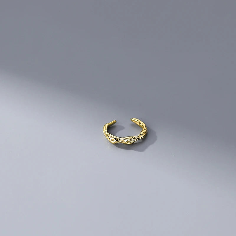925 Silver Ear Clips Without Piercing Irregular Cuff Earrings