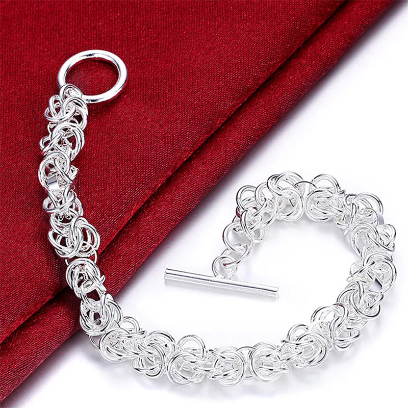 925 Silver Multi-circle Bracelet for Feminine Charm