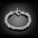 925 Silver Multi-circle Bracelet for Feminine Charm