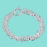 925 Silver Multi-circle Bracelet for Feminine Charm