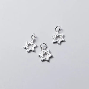 925 Silver Necklace Circle Charms Hexameron Craftwork Pendant For Women