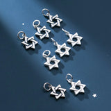 925 Silver Necklace Circle Charms Hexameron Craftwork Pendant For Women
