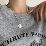 925 Silver Necklace Heart Star Retro Skull Chain Overlapping Clavicle