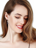 925 Silver CZ Enamel Drop Earrings Party Jewelry
