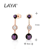925 Silver CZ Enamel Drop Earrings Party Jewelry