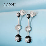 925 Silver CZ Enamel Drop Earrings Party Jewelry