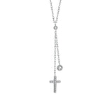925 Silver Cross Tassel Pendant Necklace for Women