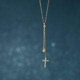 925 Silver Cross Tassel Pendant Necklace for Women