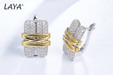 925 Silver Multi-Line High Zirconia Earrings Gift