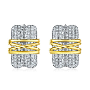 925 Silver Multi-Line High Zirconia Earrings Gift