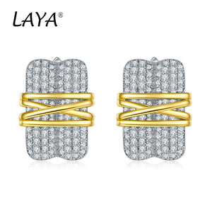 925 Silver Multi-Line High Zirconia Earrings Gift